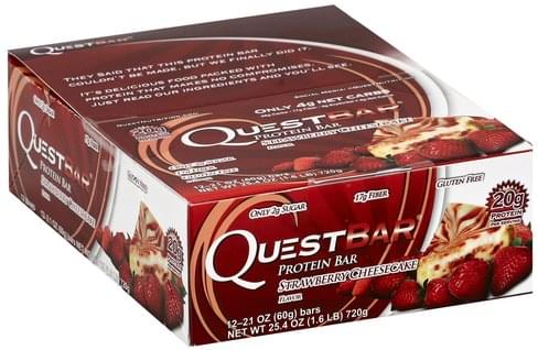 Quest Bar Strawberry Cheesecake Flavor Protein Bar - 12 ea