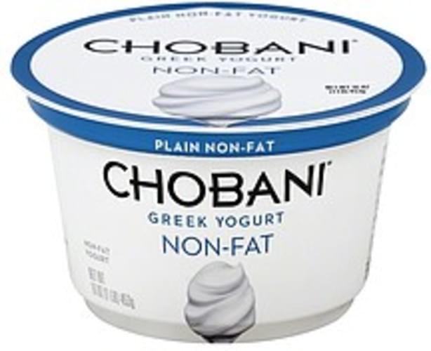 Chobani Greek, Non-Fat, Plain Yogurt - 16 oz