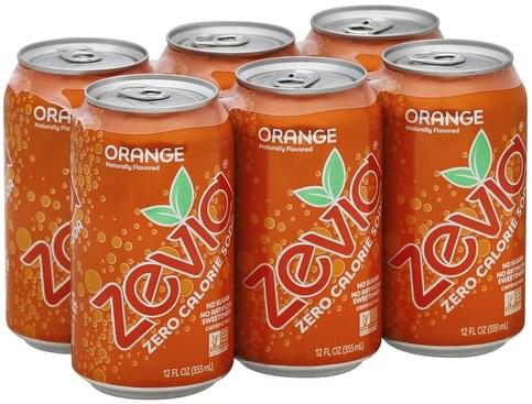 Zevia Zero Calorie, Orange Soda - 6 ea