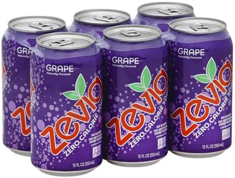 Zevia Zero Calorie, Grape, Caffeine Free Soda - 6 ea
