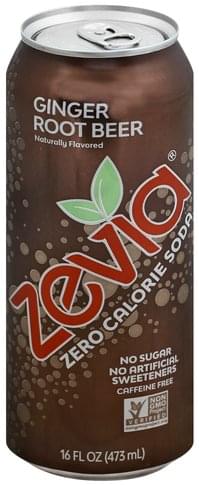 Zevia Zero Calorie, Ginger Root Beer, Caffeine Free Soda - 16 oz