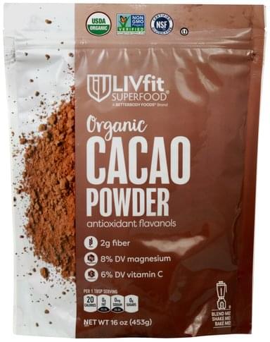 LIVfit Superfood Organic Cocoa Powder - 16 oz