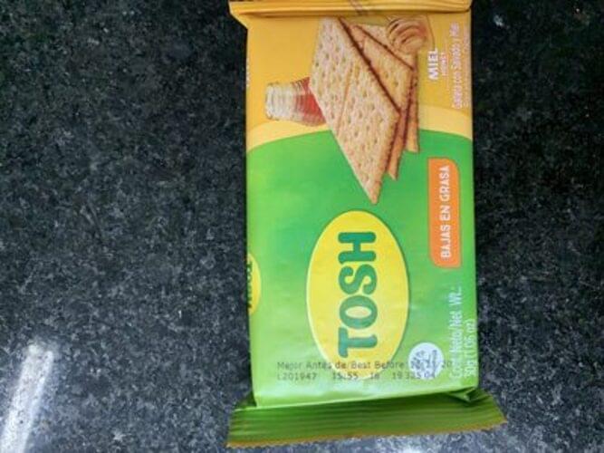Tosh Bran and Honey Crackers 30 g, Nutrition Information Innit