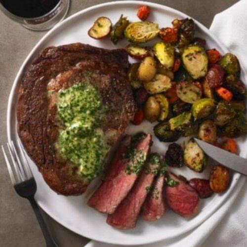 Reverse Seared Steak with Garlic Herb Butter Central Market Really