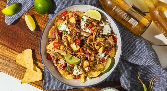 Beer Braised Chicken Nachos