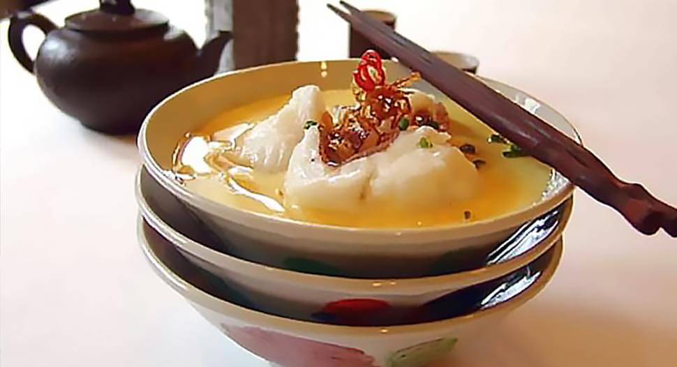 Ginger-Scented Egg Custard with Grouper