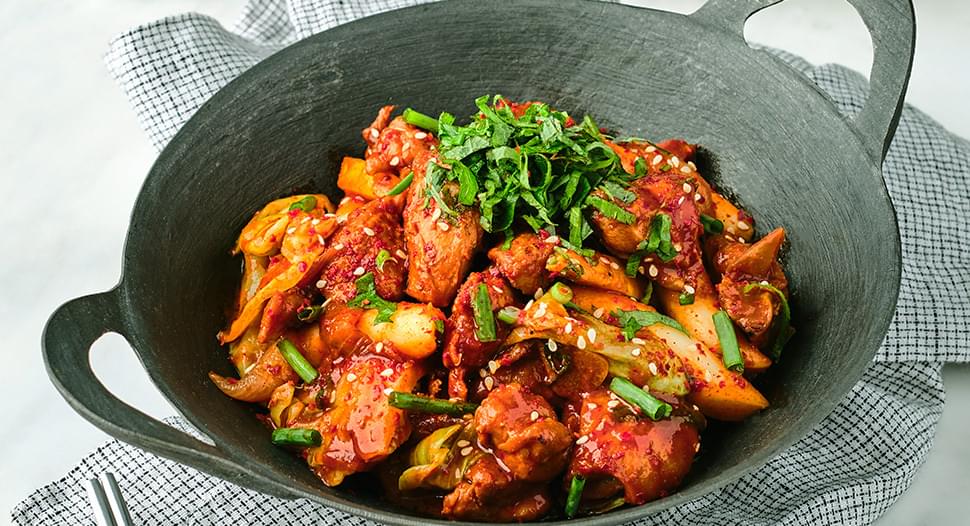 Dak-galbi (Korean Spicy Stir-Fried Chicken)