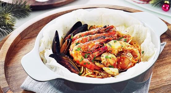 Baked Seafood Pasta Bag