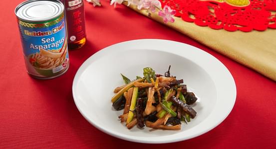 Sea Asparagus with Liver Sausages