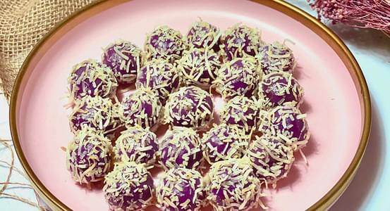 Purple Sweet Potato Onde-Onde Energy Balls