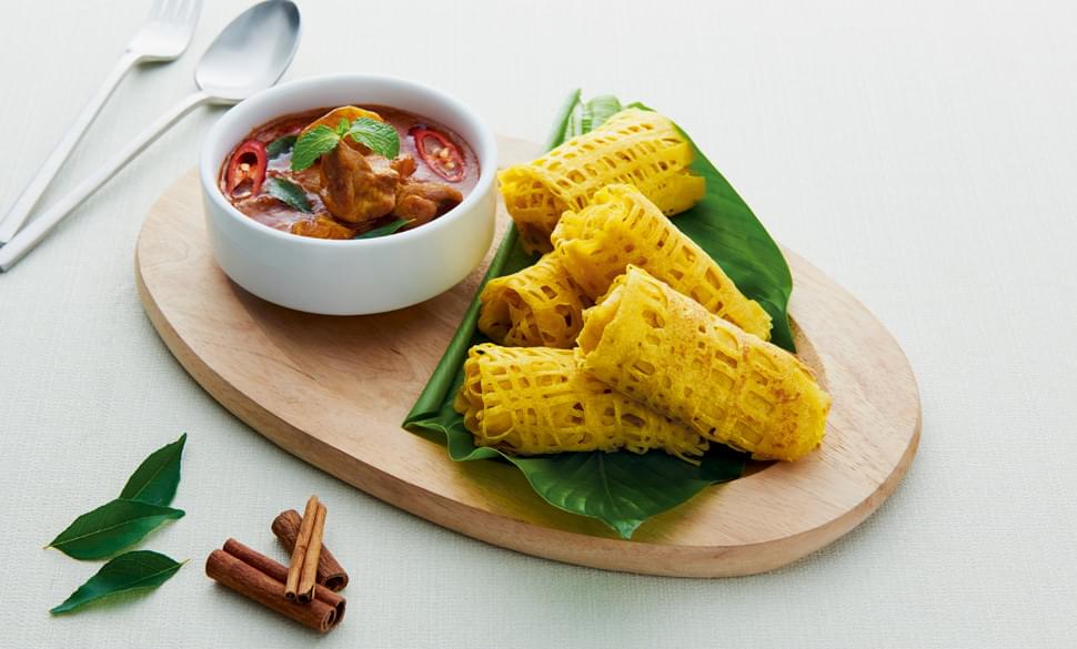 Roti Jala with Chicken Curry
