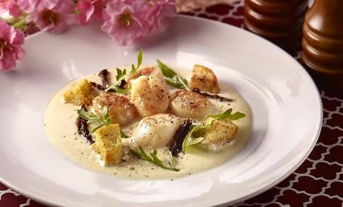 Pan Fried Fukuyama Scallops with Citrus Tofu Sauce
