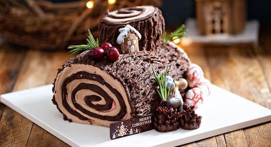 Chocolate Christmas Log Cake