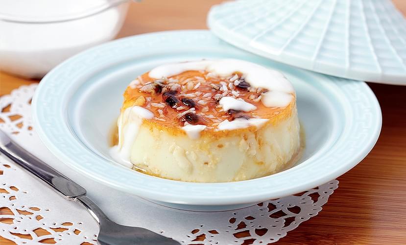 Coconut Cream Flan With Passion Fruit