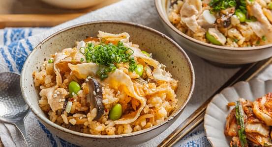 Rice-Cooker Pork Belly Kimchi Rice