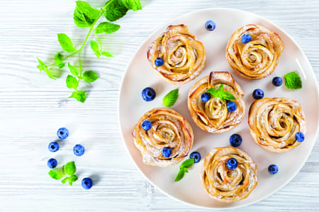 Mini Peach Rose Tarts