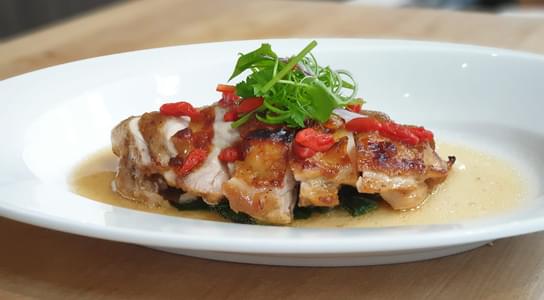 Baked Boneless Dang Gui Chicken with Wolfberries