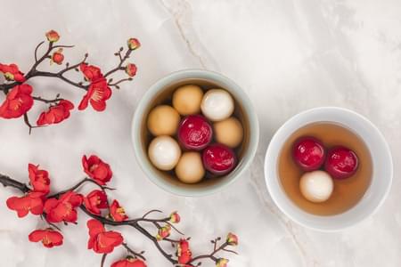 Rose-Flavoured Glutinous Rice Balls