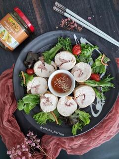 Chicken and Ham Roulade with Plum Sauce