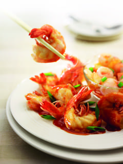 Sweet and Sour Prawns with Assorted Fruits