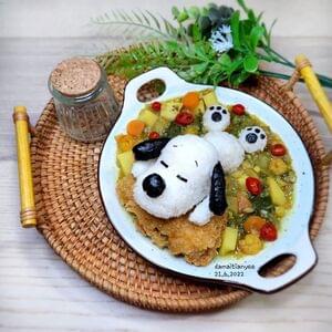 Snoopy Vegetables Curry Rice
