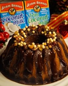 Coconut Bundt Cake With Dark Chocolate Ganache