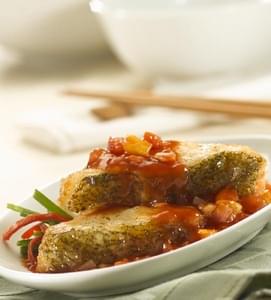 Maggi Pan fried Cod Fish with Tomato Sauce