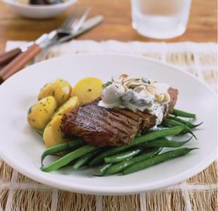 Seared Chuck Tender Steak with Mushroom Sauce