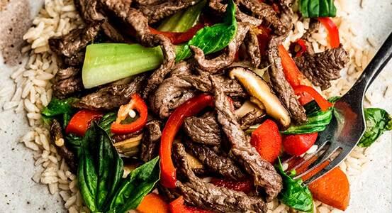 Stir Fried Australian Beef Knuckle with Spring Onion & Ginger